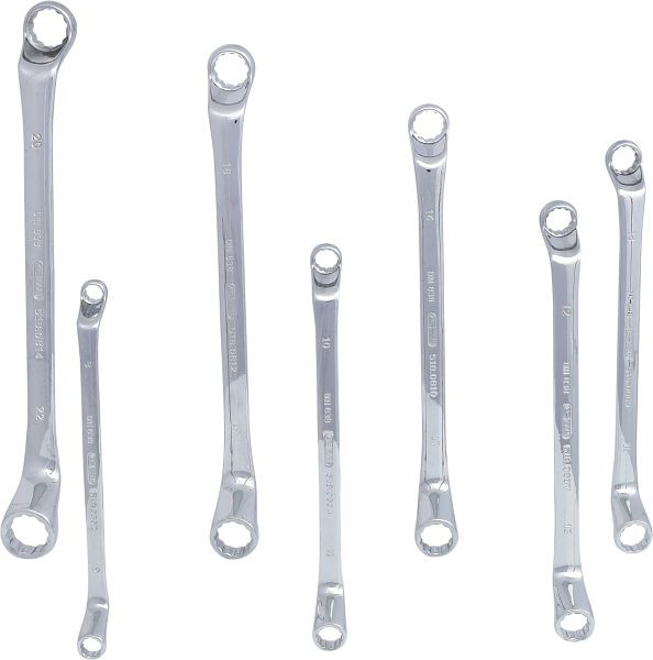 KS Tools CHROMEplus Doppel-Ringschlüssel-Satz, 7-teilig, 518.0847