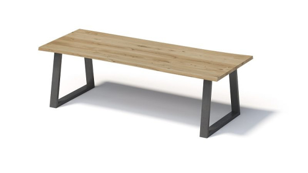 Bisley Fortis Table Natural, 2600 x 1000 mm, natürliche Baumkante, geölte Oberfläche, T-Gestell, Oberfläche: natürlich/Gestell: blankstahl, FN2610TP303