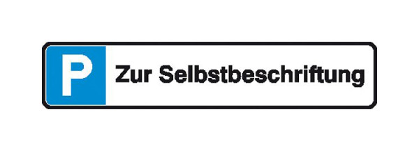 SafetyMarking Parkplatzschild, Symbol: P, mit Freifläche zur Selbstbeschriftung, BxH 43x8 cm, Aluminium, 11.5554
