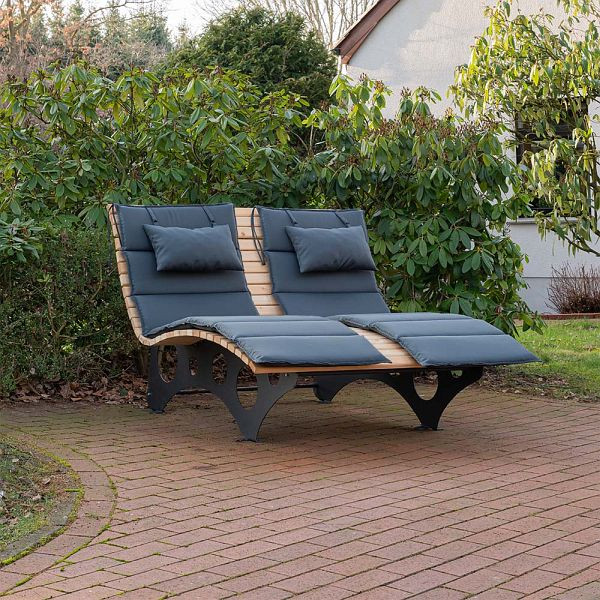 HOME DELUXE Wellenholzliege TAIGA Auflage - 2x Auflage, 48697