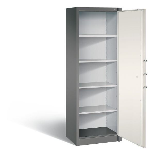 C+P Feuerschutzschrank Certos, H1950xB650xT500mm, Farbe: Vulkangrau / Vulkangrau, Klinkengriff, 5 OH, 1161-000 S10004