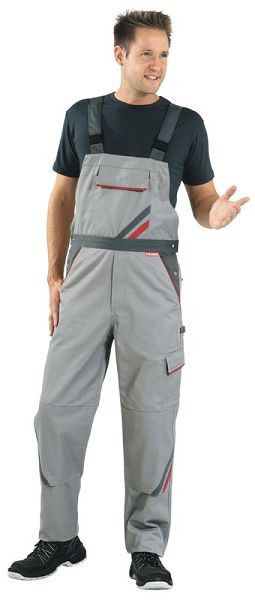 Planam Highline Latzhose, zink/schiefer/rot, Größe 27, 2331027