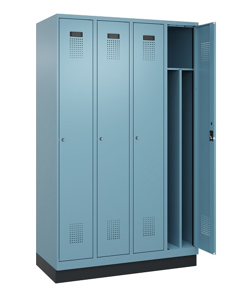C+P Spind Evolo PLUS, mit Sockel, 4 Abteile, 1950x1200x500mm, 0010/0010, Verschluss Zylinderschloss, 049020-40F S10048