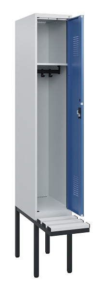 C+P Spind Evolo PLUS, 1 Abteil, 1950x300x815mm, 7035/5023, Zylinderschloss, Material Sitzfläche Kunststoff, 0490405-10 S10089
