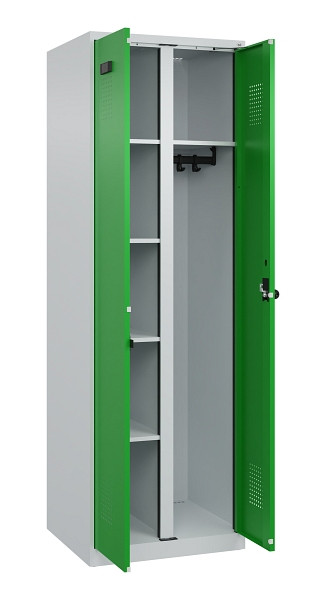 C+P Wäsche-/Garderobenspind Evolo PLUS, 2 Abteile, 1850x600x500mm, 7035/6037, Drehriegel, 049600-20 S10011