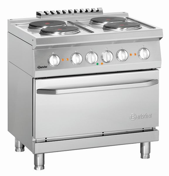 Bartscher Elektroherd 700, B800, 4 Platten, Elektrobackofen, 286234W