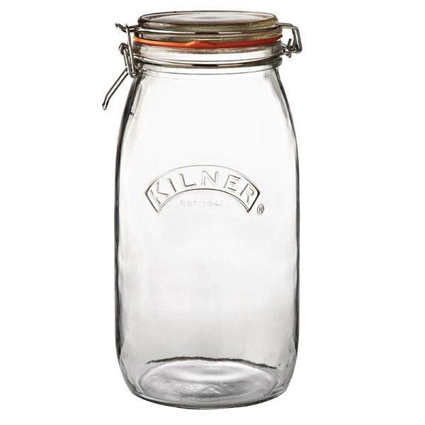 Kilner Weckglas 3L, starker Metallclip oben hält die Dichtung an ihrem Platz, GL254