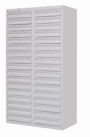 Pavoy Schubladenschrank Gleitführung, 1800/1000/500, Zylinderschloss, 2 Reihen, 34x100, 43447-100-000-910