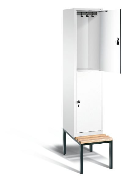 C+P Spind doppelstöckig Evolo, H2090xB420xT815mm, Farbe: Verkehrsweiß / Dekor Weiß, 48350-12 S10079