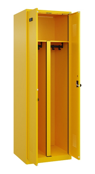 C+P PSA Schwarz-Weiß-Spind Evolo PLUS, 2 Abteile, 1850x600x500mm, 1023/1023, Drehriegel, 049002-20P S10022