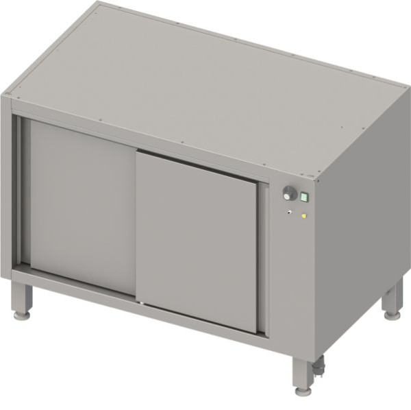 Stalgast Edelstahl Wärmeunterschrank Boxversion 2.0, für Beine/Sockelrahmen, mit Schiebetüren 1100x640x660 mm, BX11680