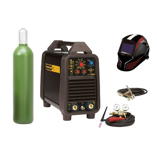 ELMAG Profi WIG-DC-Schweißinverter 'PFC', ELMAG WIN TIG 'DC' 180 M Plug & Play-SET inkl. 20 Liter Argon Stahlflasche, 00336