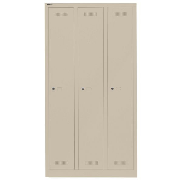 Bisley Garderobenschrank Monobloc™, 3 Abteile je 1 Fach, 643 sand, ML09T1643