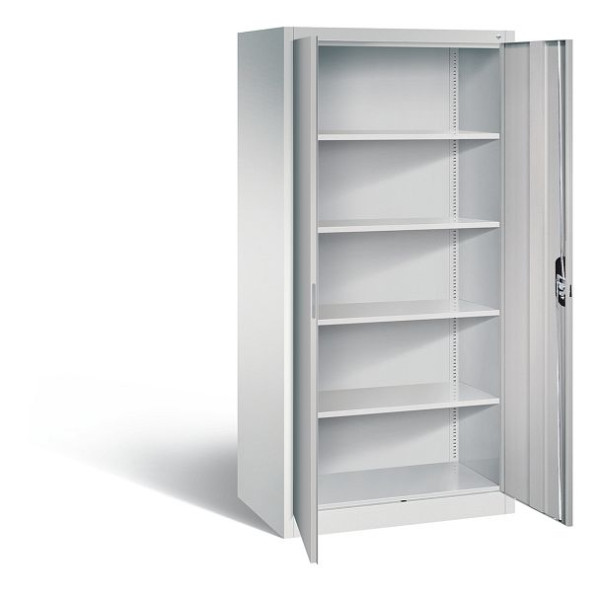 C+P Büroschrank Acurado, H1950xB930xT600mm, Farbe: Lichtgrau / Weißaluminium, Muldengriff, 5 OH, 9290-000 S10601