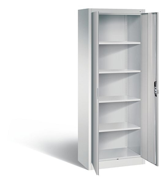 C+P Büroschrank Acurado, H1950xB700xT400mm, Farbe: Lichtgrau / Weißaluminium, Muldengriff, 5 OH, 9236-000 S10501