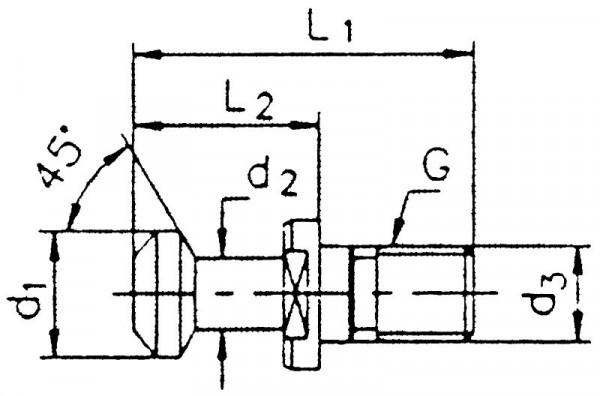 MACK Anzugsbolzen MAS-BT 30, 45°, M12, ohne Bohrung, 13-9882B-30-45