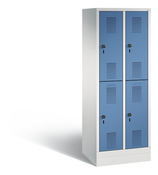 C+P Spind Evolo, 4 Fächer, H1600xB610xT500 mm, Grau/Fernblau, 483206-20 S10046