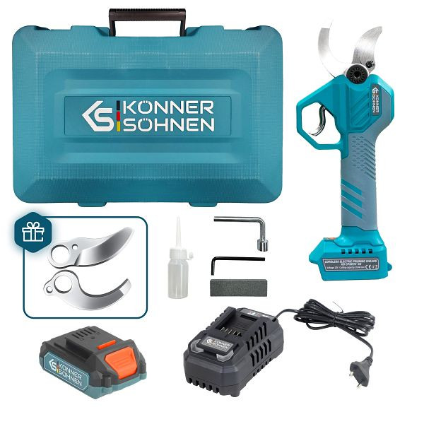 Könner & Söhnen Akku-Gartenschere, Schnittdurchmesser 20/40 mm, inkl. Akku und Ladegerät, KS CPS20V-40 Case