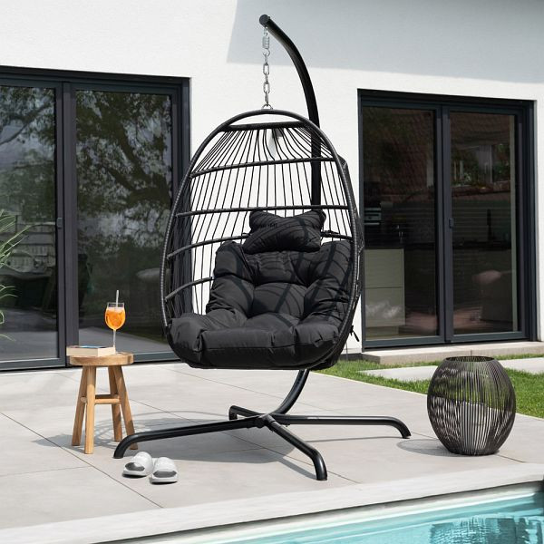 HOME DELUXE Hängesessel LOMA, 1 Sitzer Schwarz, 72143