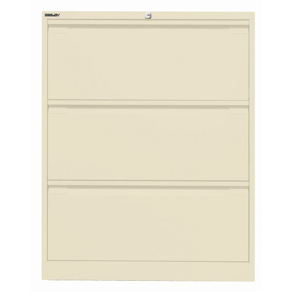 Bisley Hängeregistraturschrank, doppelbahnig, 3 HR-Schubladen, 669 hellelfenbein, DF3669