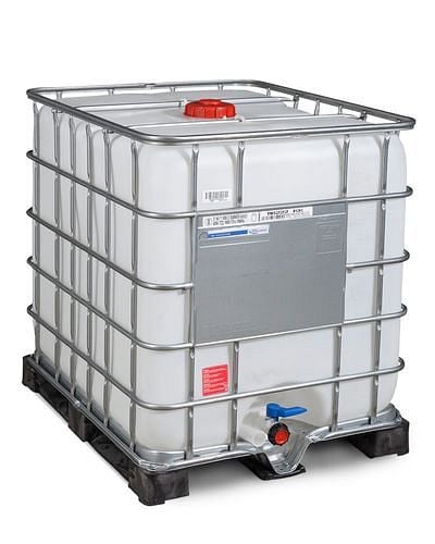 DENIOS IBC Gefahrgut-Container, PE-Palette, 1000 l, Öffnung NW150, Auslauf NW50, 266-167