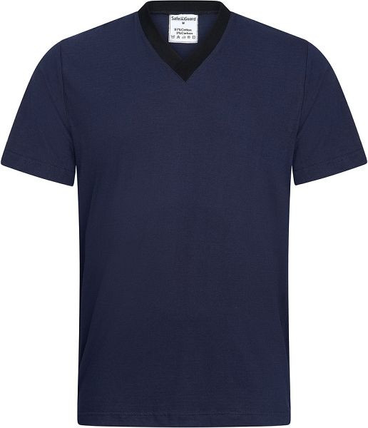 SafeGuard ESD-T-Shirt, V-Ausschnitt, navyblau/schwarz, 150 g/qm, Größe 5XL, DSWL44417