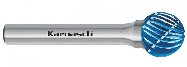 Karnasch Hartmetall-Frässtift Blue-Tec beschichtet KUD/ HP-8 d1= 8 / l2= 7 / d2= 6 / l1= 52mm, VE: 3 Stück, 116044015