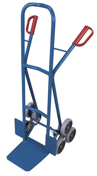 VARIOfit Treppenkarre mit 2 dreiarmigen Radsternen, Außenmaß: 610 x 630 x 1.310 mm, RAL 5010 enzianblau, sk-1300