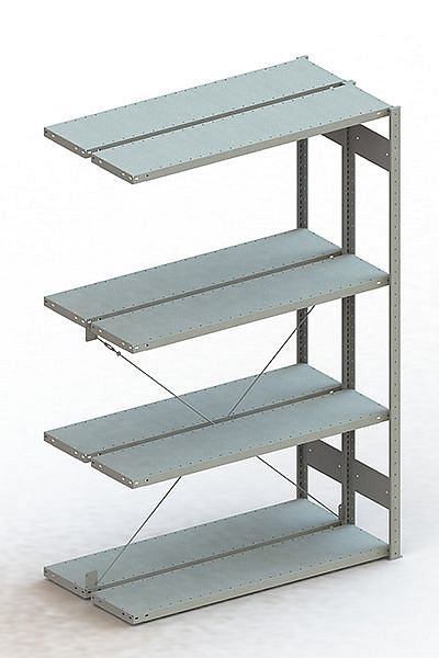 Meta S3 Steckregal CLIP 230 DAR 2000x1300x300 mm, RAL 7035, Bodenanzahl: 2 x 4, 200181847