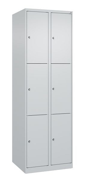 C+P Schließfachschrank Classic PLUS, 2 Abteile mit je 3 Fächern, 1850x600x500mm, 7035/7035, 080000-203 S10008