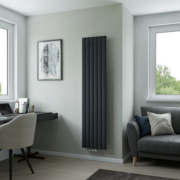 Ximax Aluminiumheizkörper Novus 1800 mm x 415 mm 977 Watt Mittenanschluss Anthrazit Struktur, 11636