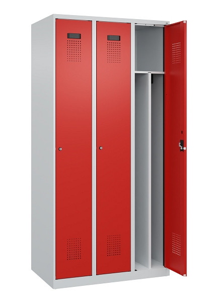 C+P Spind Evolo PLUS, 3 Abteile, 1850x900x500mm, 7035/3020, Verschluss Zylinderschloss, 049000-30F S10032