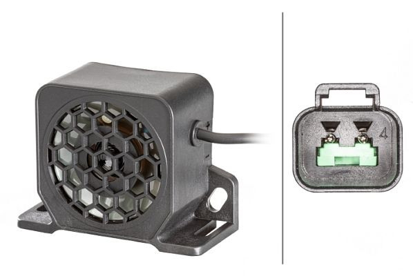 HELLA Rückfahrwarner, BM40, 97dB(A), ECE, Gehäusefarbe: schwarz, Kabel: 150mm, Stecker: DEUTSCH Stecker, 3SL 996 139-551