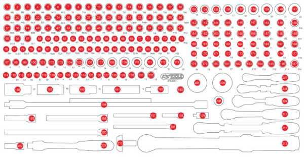 KS Tools Leere Schaumstoffeinlage zu 813.0213, 813.0213-97