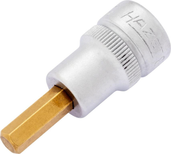 Hazet Schraubendreher-Steckschlüsseleinsatz, Vierkant hohl 10 mm, Innen-Sechskant Profil, 6 mm, extrakurz Mit Rändelung, 8801K-6