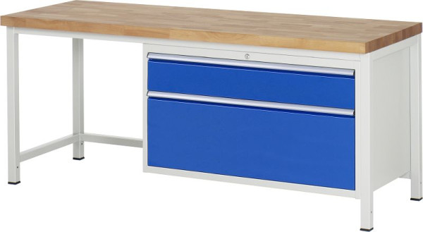 RAU Werkbank Serie 8000 - Modell 8356, B2000 x T700 x H840-1040 mm, Systemunterbau B1995 x T650 x H800-1000 mm, 03-8356A1-207B4H.11