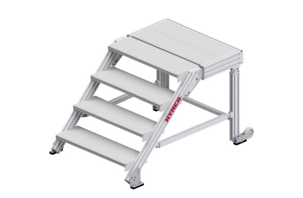 HYMER Treppenpodest nach DIN EN 14183, Stufenbreite 800 mm, 4 Stufen, Standhöhe 0,80 m, 68840804