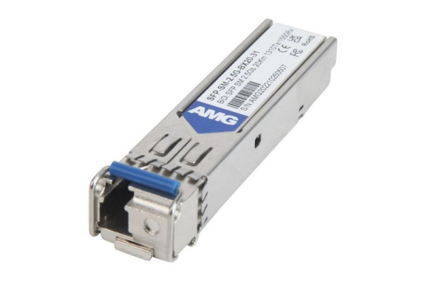 AMG Systems SFP, 2.5Gb/s, Einzelfaser, LC, Singlemode, 20km Reichweite Tx: 1310nm, Rx: 1550nm, DDM, SFP-SM-2.5G-BX20-31