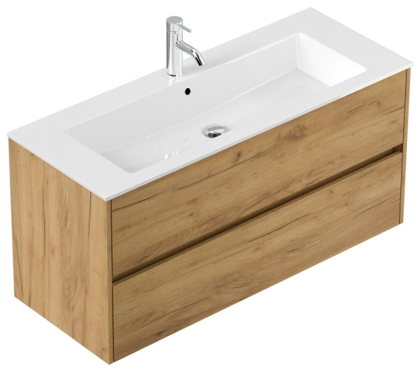 Posseik Badmöbel Limes & Waschtisch 120 cm 2 Greifraum SoftClose Auszüge eiche gold, PN0004X0000010DE