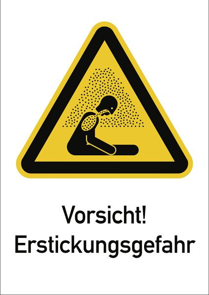 Moedel Vorsicht! Erstickungsgefahr ISO 7010, Kombischild, Kunststoff, 210x297 mm, 99020