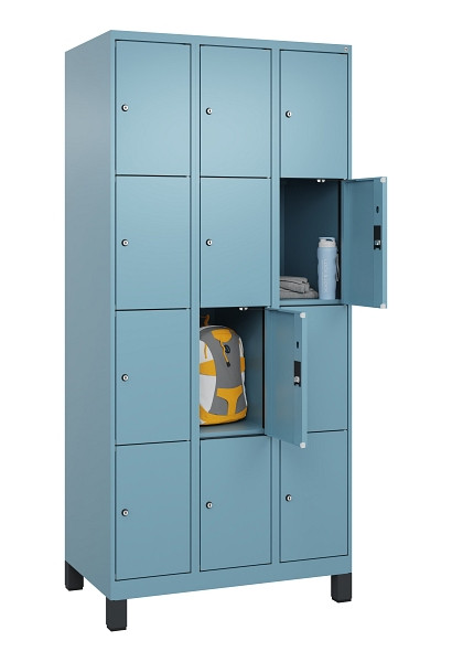 C+P Schließfachschrank Evolo PLUS, mit Füßen, 12 Fächer, 1950x900x500mm, 0010/0, 049010-304 S10021