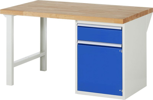 RAU Werkbank Serie 7000 - Baukasten-Bauweise, Unterbau-Container (1x Schublade, 1x Flügeltür), 1500x840x900 mm, 03-7502A1-159B4S.11
