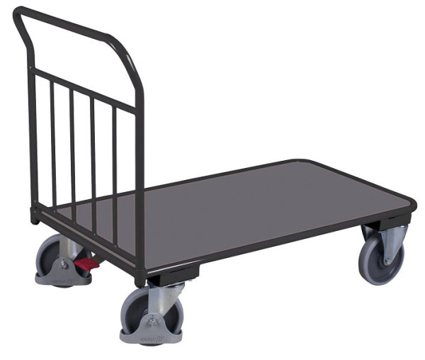 VARIOfit Schiebebügelwagen mit senkrechten Rohren, Ladefläche: 850 x 495 mm, RAL 7016 anthrazitgrau, sw-500.105/AG