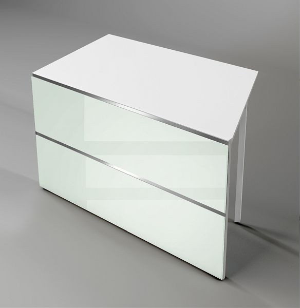 Kerkmann Tischelement mit jeweils einer schrägen und einer geraden Seite, Atlantis, B 1350 x T 825 x H 750 mm, weiß, 22339582