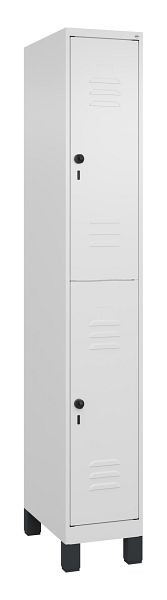 C+P Doppelstöckiger Spind Classic PLUS, Füße, 1950x300x500mm, 9016/9016, 080310-10 S10014