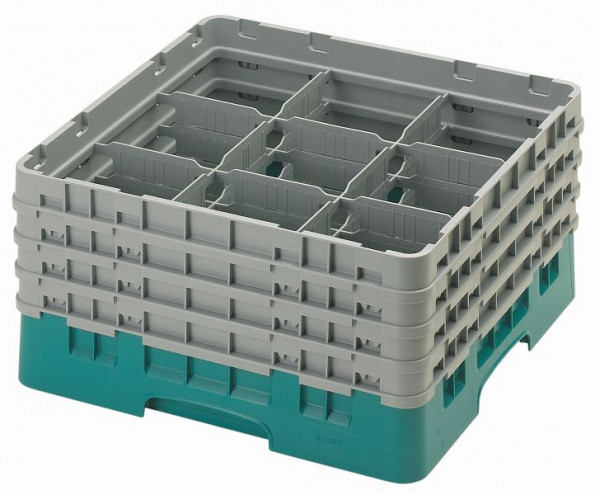 Cambro Spülkorb mit 9 Fächer Camrack® 21,5 cm Türkis, 9S800414