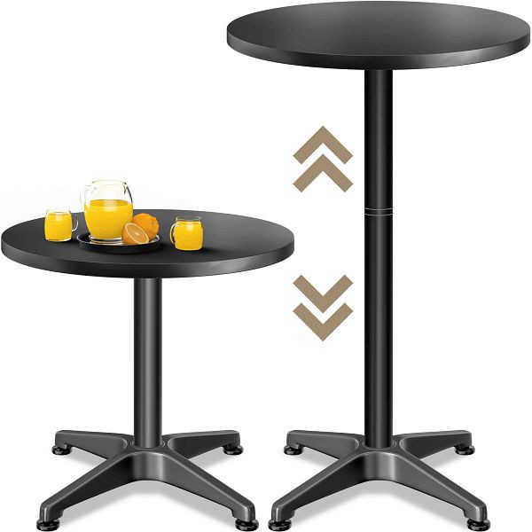 casaria Stehtisch Ø60cm höhenverstellbar 70/115cm Alu Schwarz, 109702
