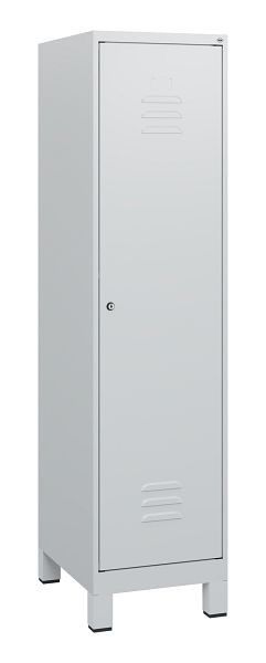 C+P Umkleidespind Classic PLUS, Füße, 1630x400x500mm, 7035/7035, Zylinderschloss, 0800105-12 S10024
