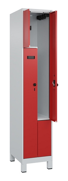 C+P Z-Spind Evolo PLUS, Füße, 2 Fächer, 1950x400x500mm, 7035/3000, Drehriegel, 049013-122 S10007