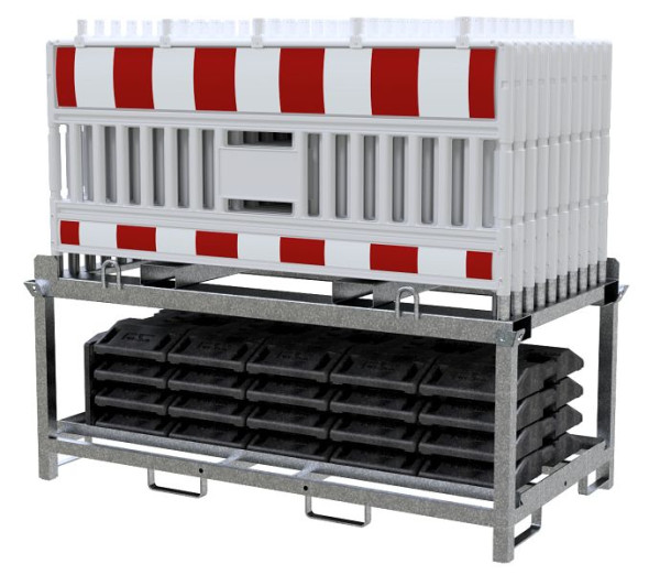 Schake Absperrschrankengitter SET 2 bestehend aus: 20x Absperrschrankengitter ULTRA, mit Lampenadapter, Folie rot/weiß, Typ RA2/B, 33620KA2-SET2